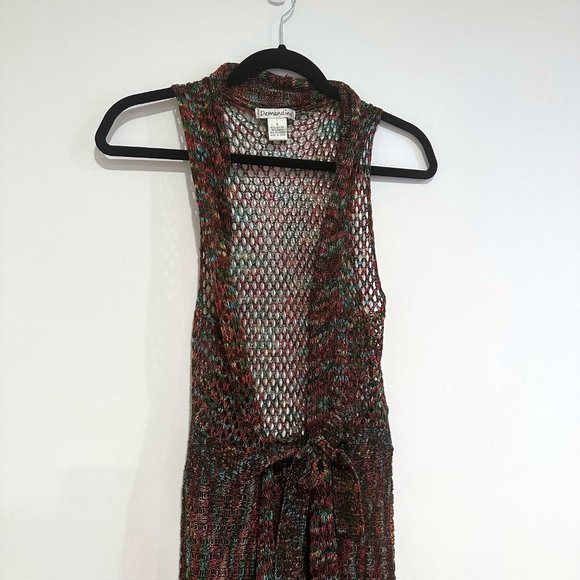 NWOT, Demanding, Multi-Color Knit Long Cardigan Vest, Size Small - Picture 3 of 13